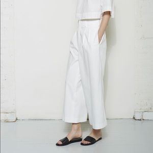 Apiece Apart Black Wide Leg Pleated Trousers Sz 4